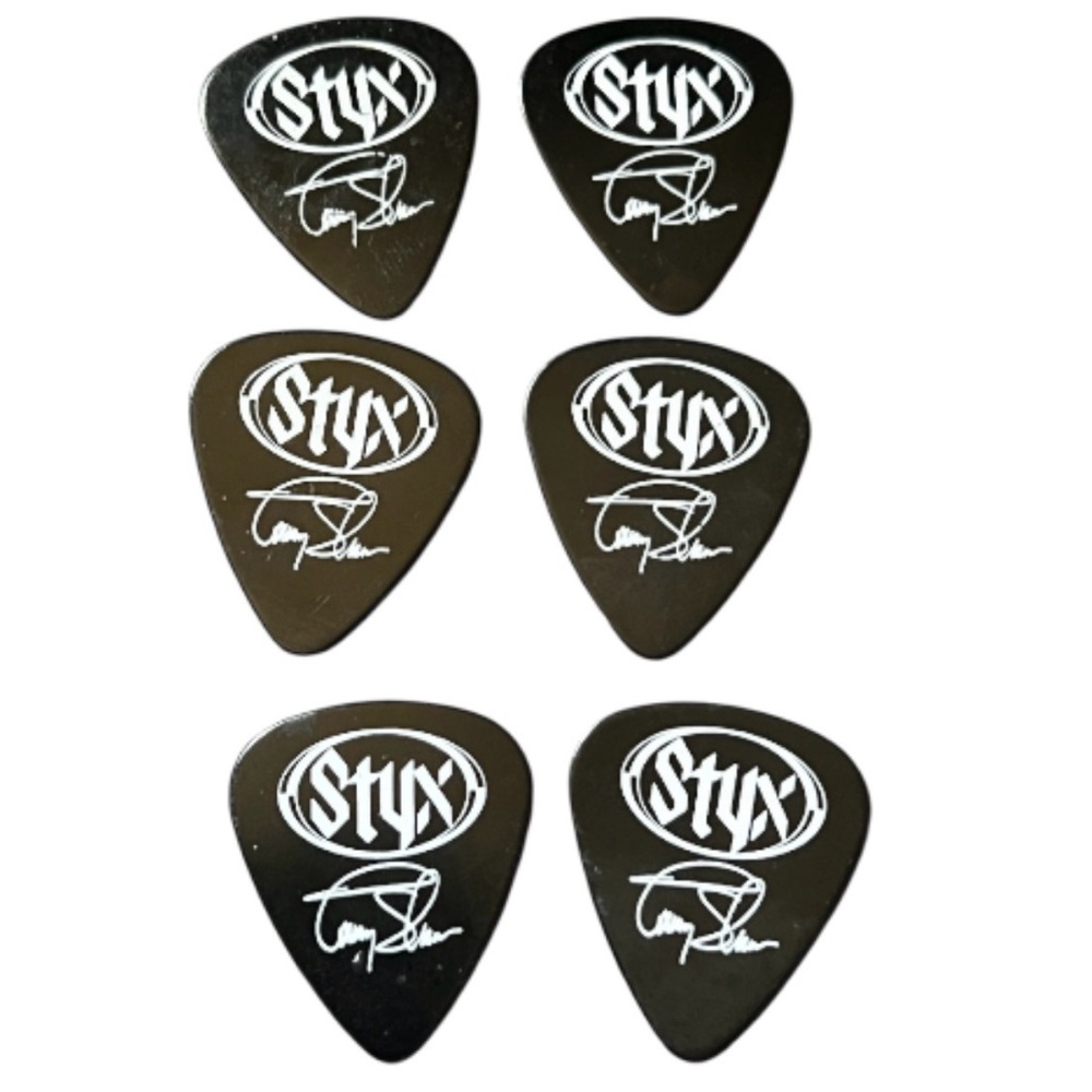 6 Styx Tommy Shaw Black Guitar Picks